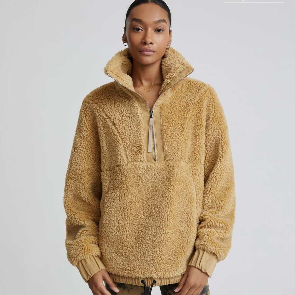 VARLEY Appleton Half-Zip Pullover Sherpa/Fleece/Mustard Gold/ Tan